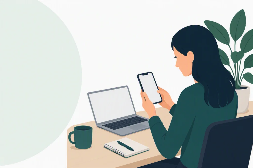 woman on her phone