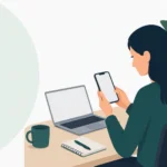 woman on her phone